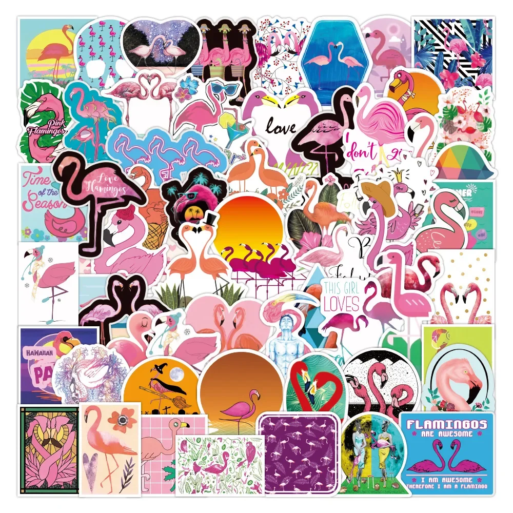 1Sets = 100Pcs Flamingo Graffiti Stickers Water Cup Stationery Helmet Computer Stickers