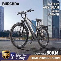 BURCHDA RX70 1500W45KM/H 27.5 Inch Electric Bike 48V20AH Lithium Battery Mountain Electric Bicycle Motorcycle For Adults