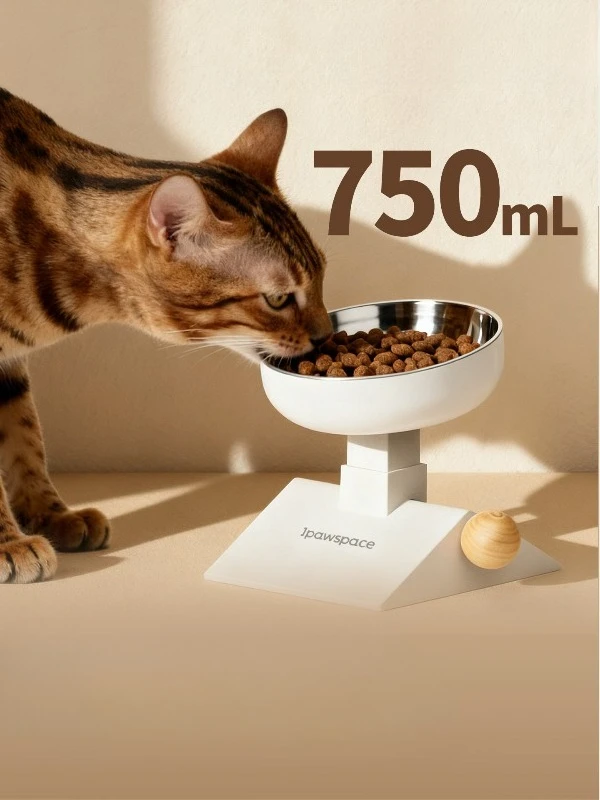 Stainless Steel Neck Protector Can Be Lifted and Lowered To Prevent Overturning Large Pet Rice Basin Rice Bowl Water Bowl