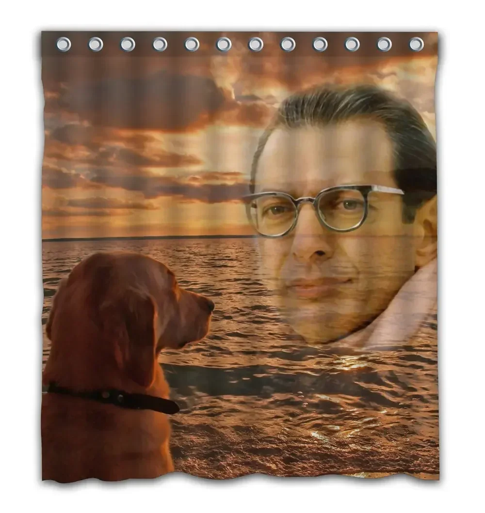 Custom Miss You Mr Goldblum Fabric Water-Proof Shower Curtain Printed for Bathroom Decoration