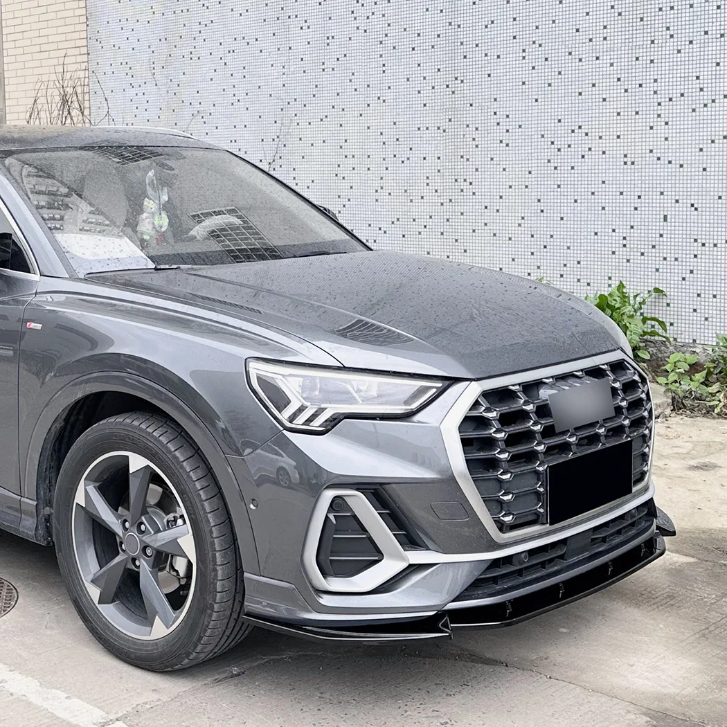 

Car Front Bumper Lip Diffuser Splitter Retrofit For Audi Q3 MK2 F3 TFSI TDI S-Line 2019-2025 ABS Gloss Black Bodykits Tuning