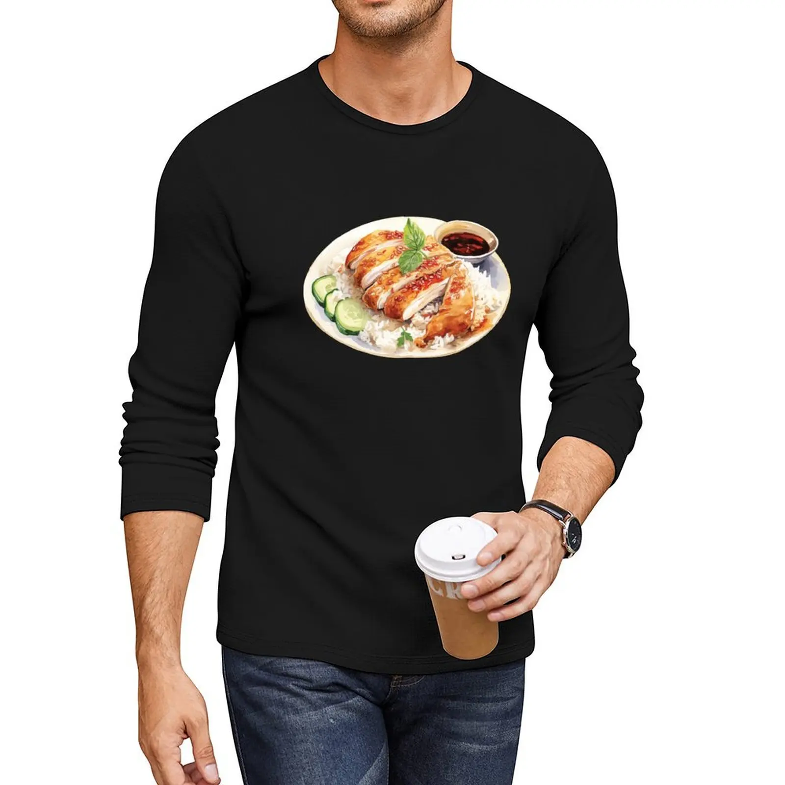 

Hainanese Roasted Chicken Rice Long T-Shirt Anime t-shirt mens graphic t-shirts pack