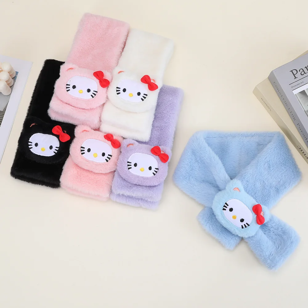 For KT cat scarf - cute cross-wrap design for warmth and versatility, suitable for students and cyclists in winter for warmth pr