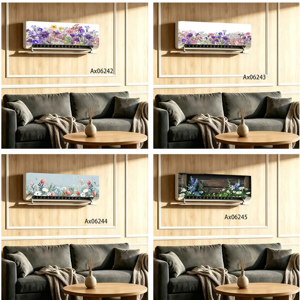 Tulip Wildflower Air Conditioner Sticker for Wallpaper Furniture Refurbished Decorative Waterproof Wall Aesthetics Sticker
