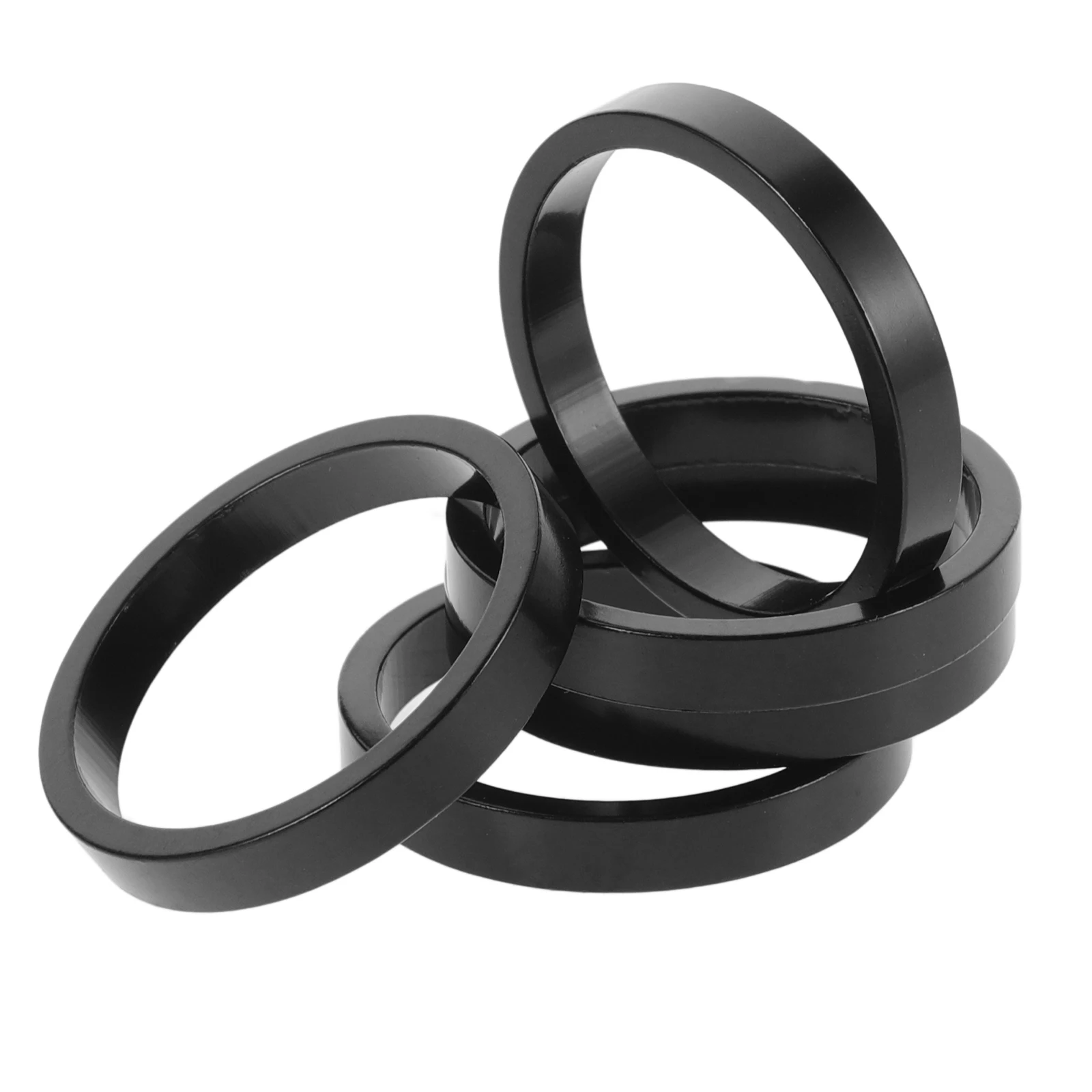 

5pcs Bike Headset Spacers Aluminum Alloy Stem Riser Washers 28 6mm Black 5mm Lightweight Compatible Mountain Bike Handlebar