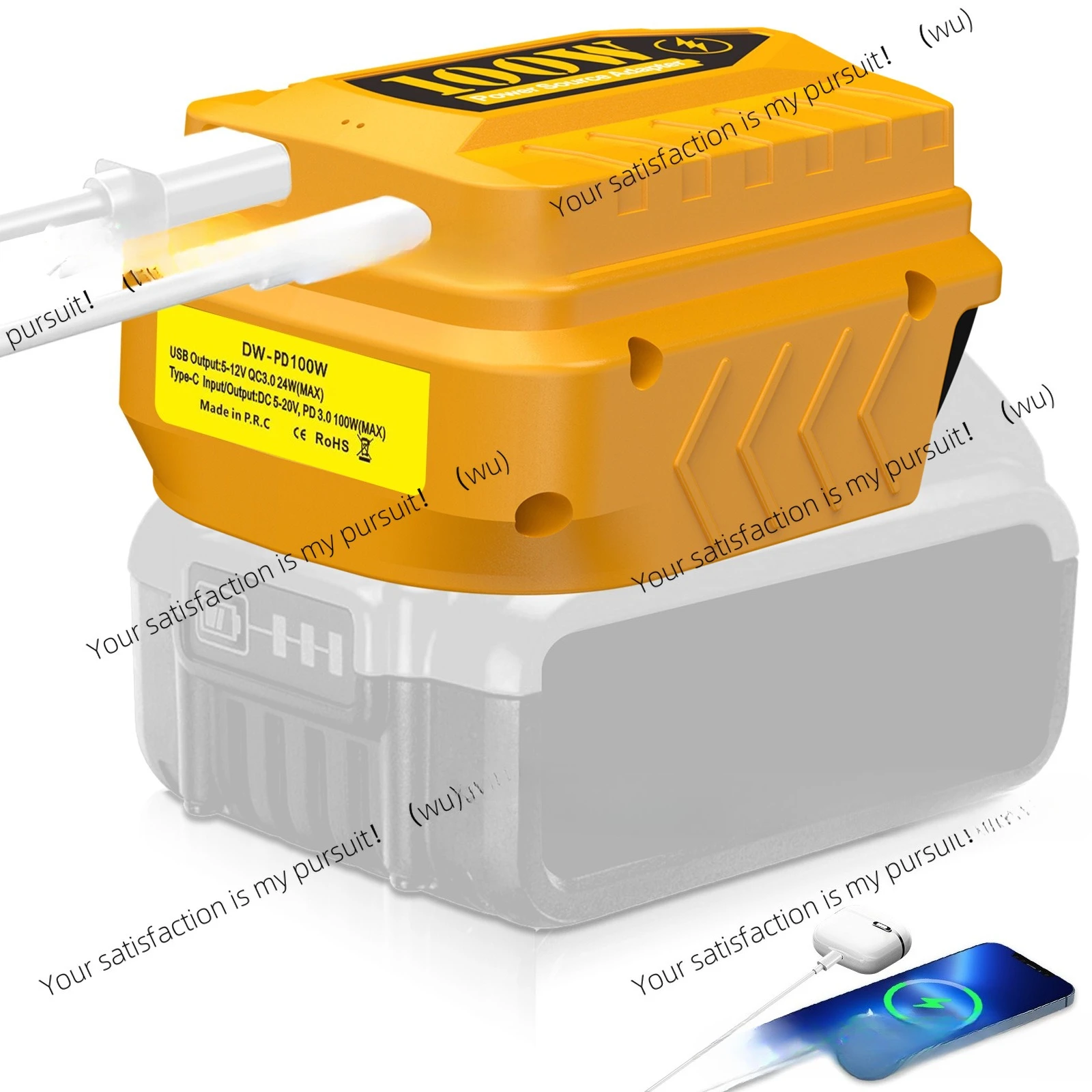 100W charger for 18V Makita Dewey Mivoch Bosch battery output PD 3.0 100W charger