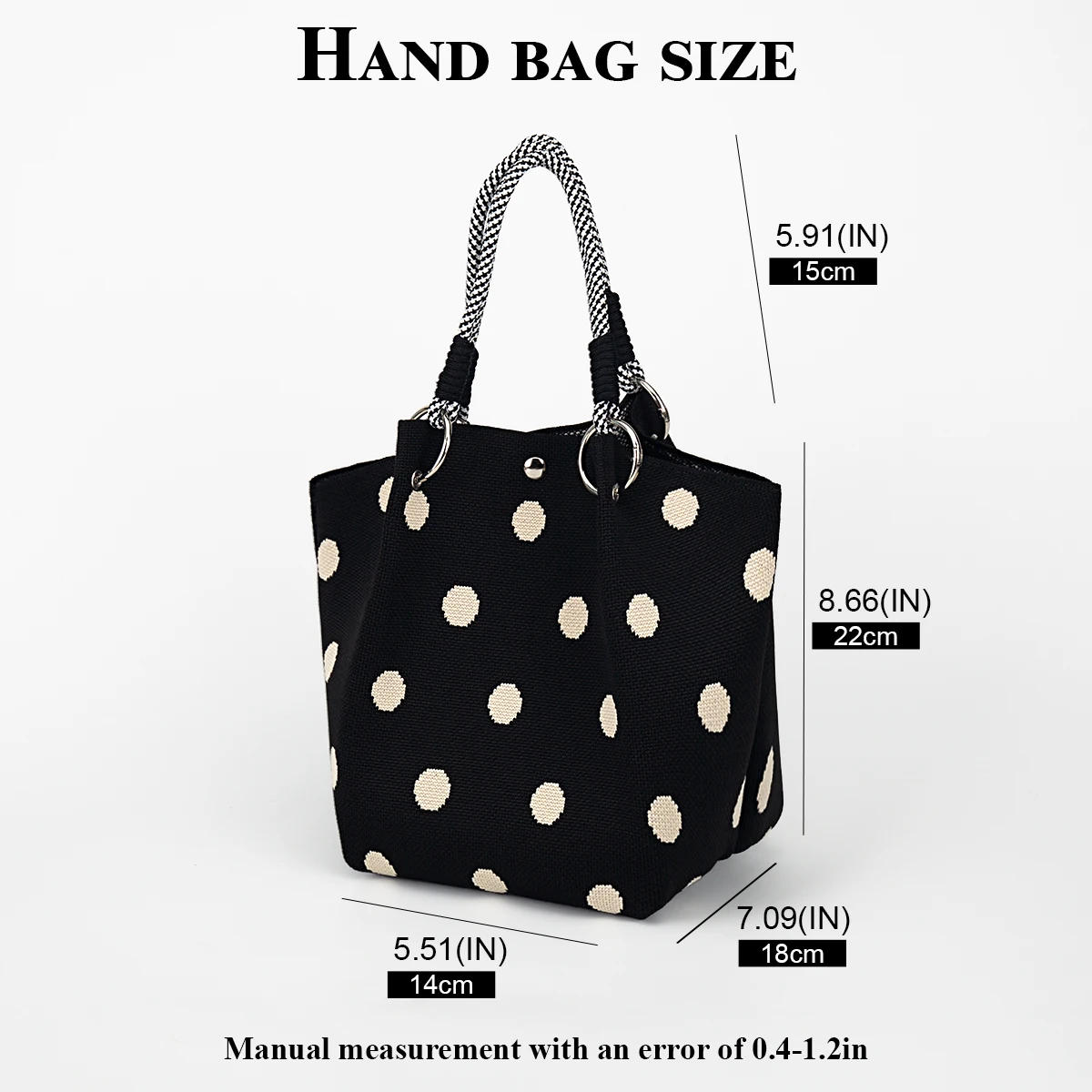 1 Fashionable Patterned Women's Knitted Handbag with Magnetic Snap Closure, Large Capacity for Holding Mobile Phones, Books, Water Bottles, Cosmetics, Suitable for Daily Commuting, Shopping, Photography, Travel, Vacation, and Commuting Use, Versatile for All Seasons, with Detachable Ring Buckle and Sturdy Multicolor Rope Handle