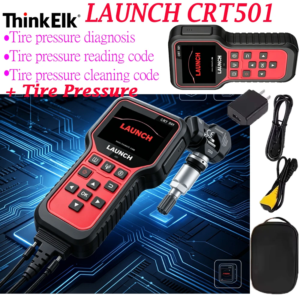 LAUNCH CRT501 CRT 501 Professional Pressure & Vacuum Testers 315mhz/433mhz 2 in 1 Tire pressure Cleaning  Reading, Copying Code