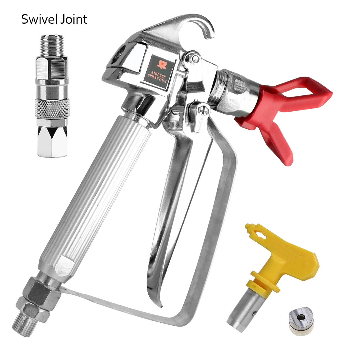 3600PSI Airless Paint Spray Gun With 517 Tip & Nozzle Guard Pump Sprayer & Swivel Joint For Auto Painting And Wall Spraying