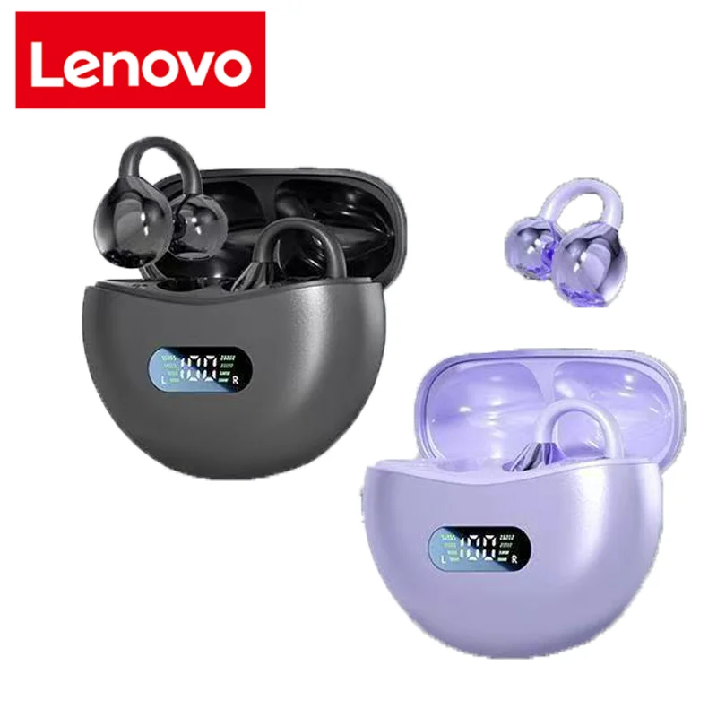 سماعات أذن لينوفو اللاسلكية هاي فاي بلوتوث 5.4 مع شاشة رقمية وتصميم رياضي مقاوم للماء