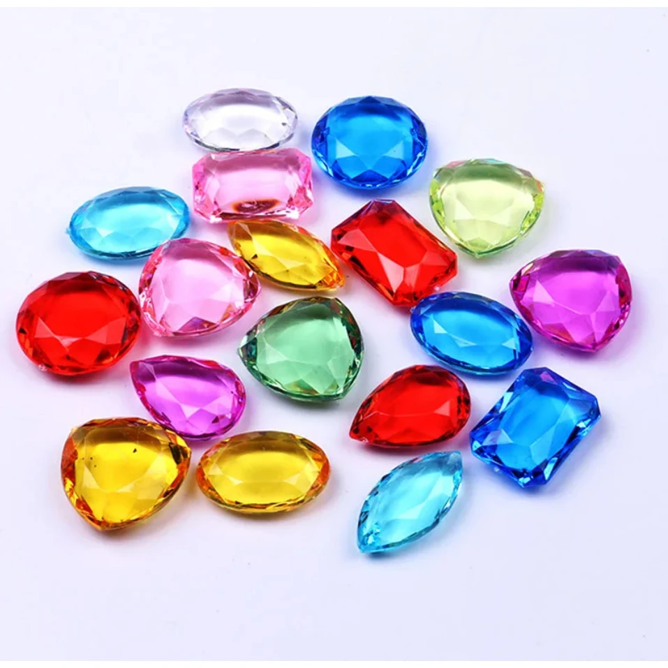 30/35/50PCS Pirate Treasure Hunt Multi-Colored Diamond Jewels Jewelry Speelgoed Meisjes Party Toy