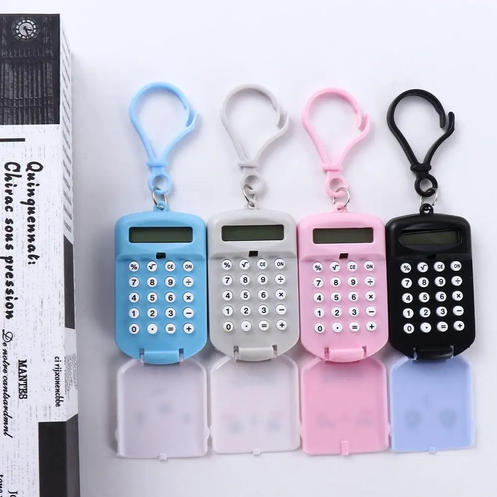 Ultra-thin kawaii Key Ring Mini Cartoon Pocket Size School Office Supplies Calculating Tool Calculator Stationery