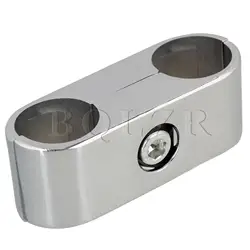 25mm Two-Way Tube Connector - Double Hole Aluminum Pipe Clamp for DIY Furniture RV Projects