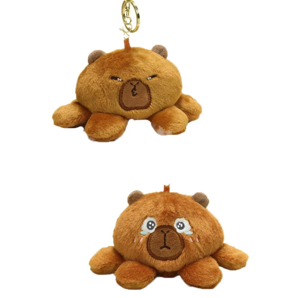 

Double-Sided Capybara Plush Keychain PP Cotton Flipable Plush Flipped Capybara Keychain Fluffy Inverted