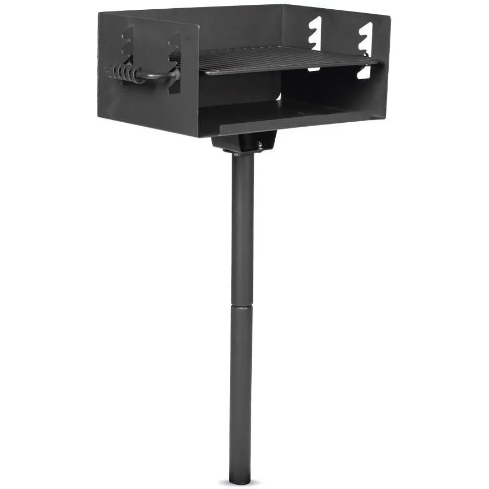 

Ash & Ember Park-Style Grill, 384 Sq. In Jumbo Charcoal Grill, Single Post Outdoor Cooking Backyard BBQ, Camp Grilling Barbecues