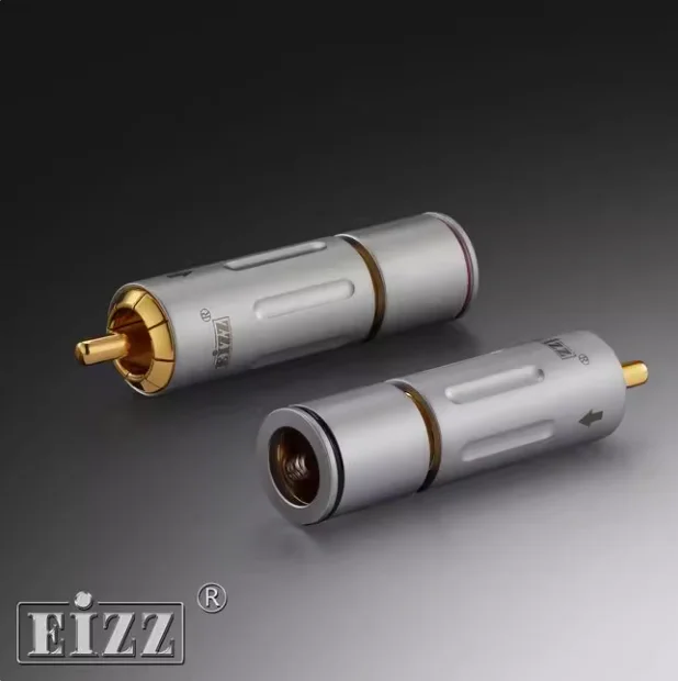 2pcs Eizz fever HIFI audio amplifier copper gold-plated RC A signal plug EZ-204 free shipping