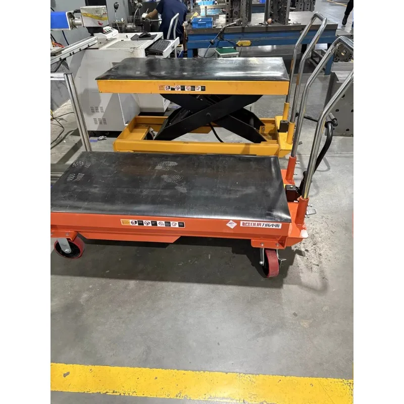 150 كجم 500 كجم 800 منصة رفع هيدروليكية متنقلة شاحنة مستودع التعامل مع تحميل دليل كهربائي صغير مصعد العمل عربة مسطحة