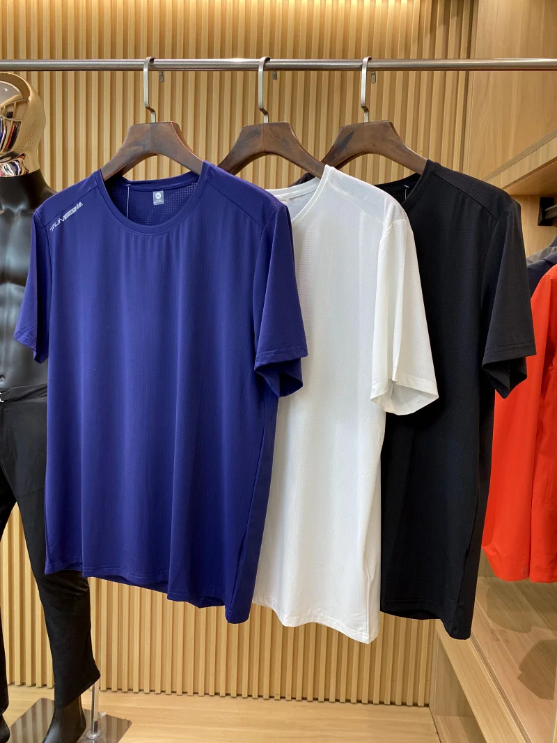 Doux pour la peau Cool glace soie ronde Ne ort Sve T-irt Qui sec respirant été nouveauté extérieur confortable décontracté