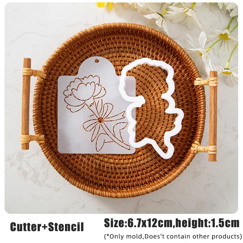 Mother\'s Day Frosting Cookie Embosser Mould Carnation Flower Cookie Thanksgiving Teachers Day Tulip Pattern Biscuit Cutters Mold