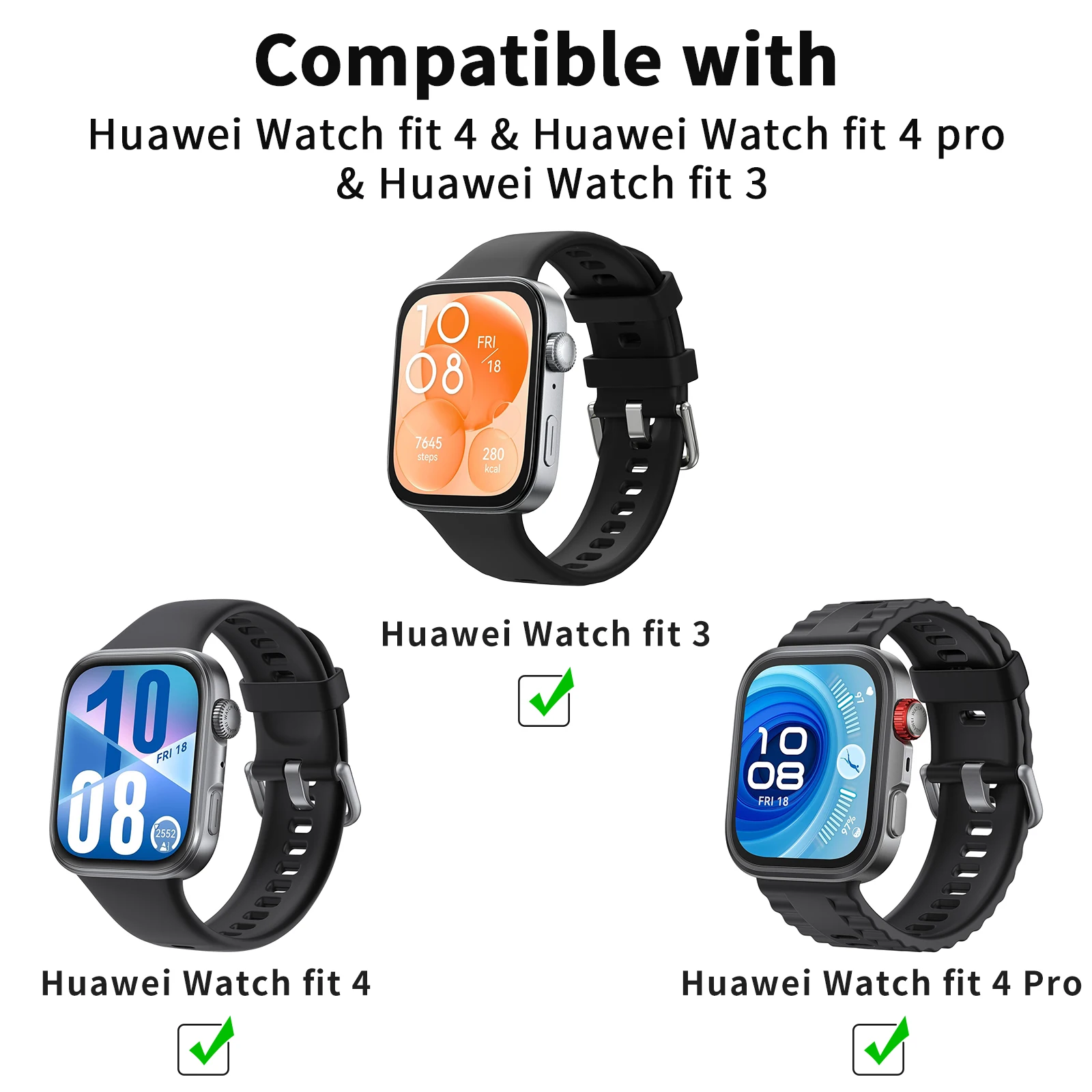 화웨이 워치 핏 3/4/4ro 밴드 스포츠 스마트워치 손목 밴드용 나일론 시계 스트랩, 화웨이 워치 핏 3/4/4 프로 팔찌