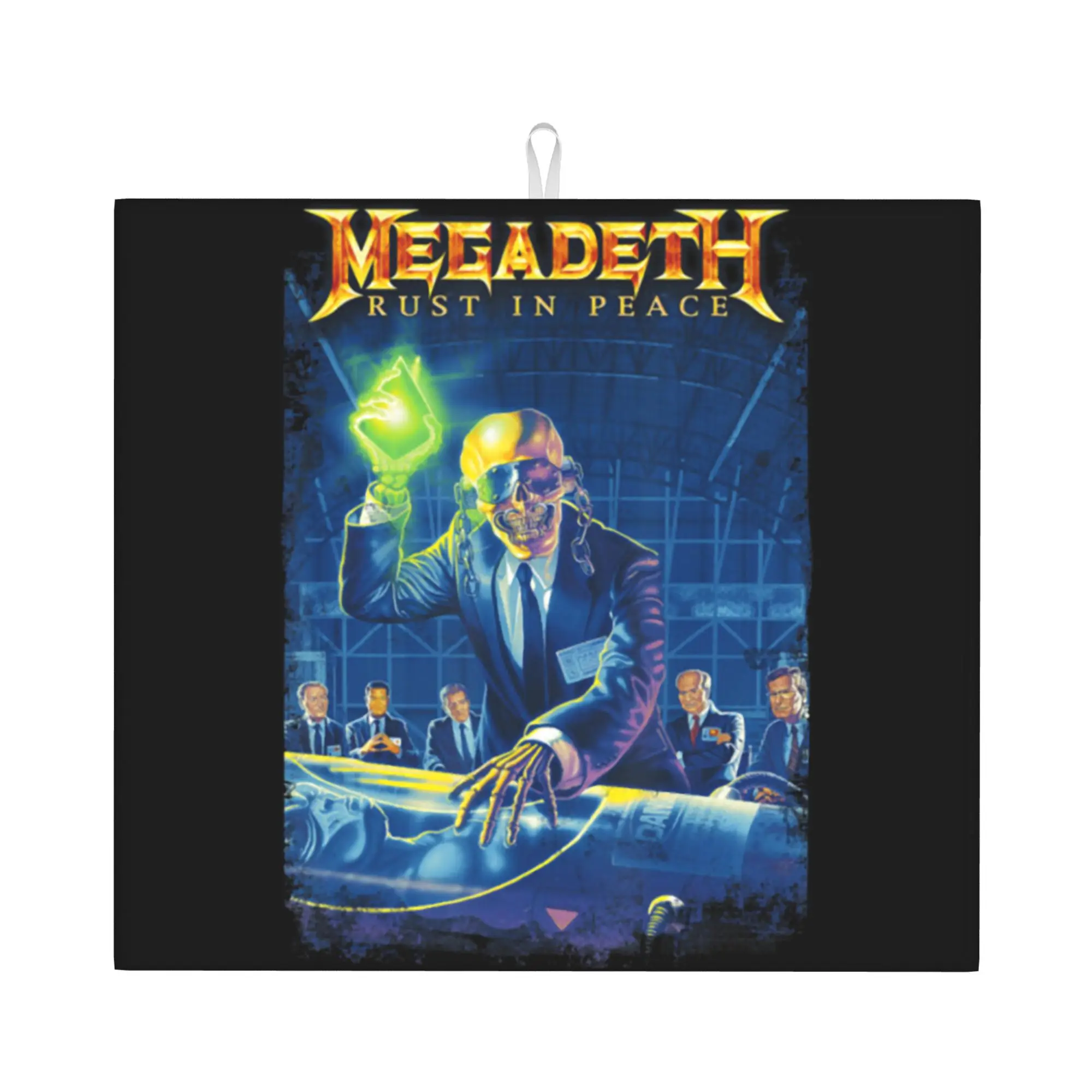 Megadeths Skull Heavy Metal Band Non Slip Kitchen Counter Protector Mat Barware Tableware Bathroom Drying Mat For Kitchen
