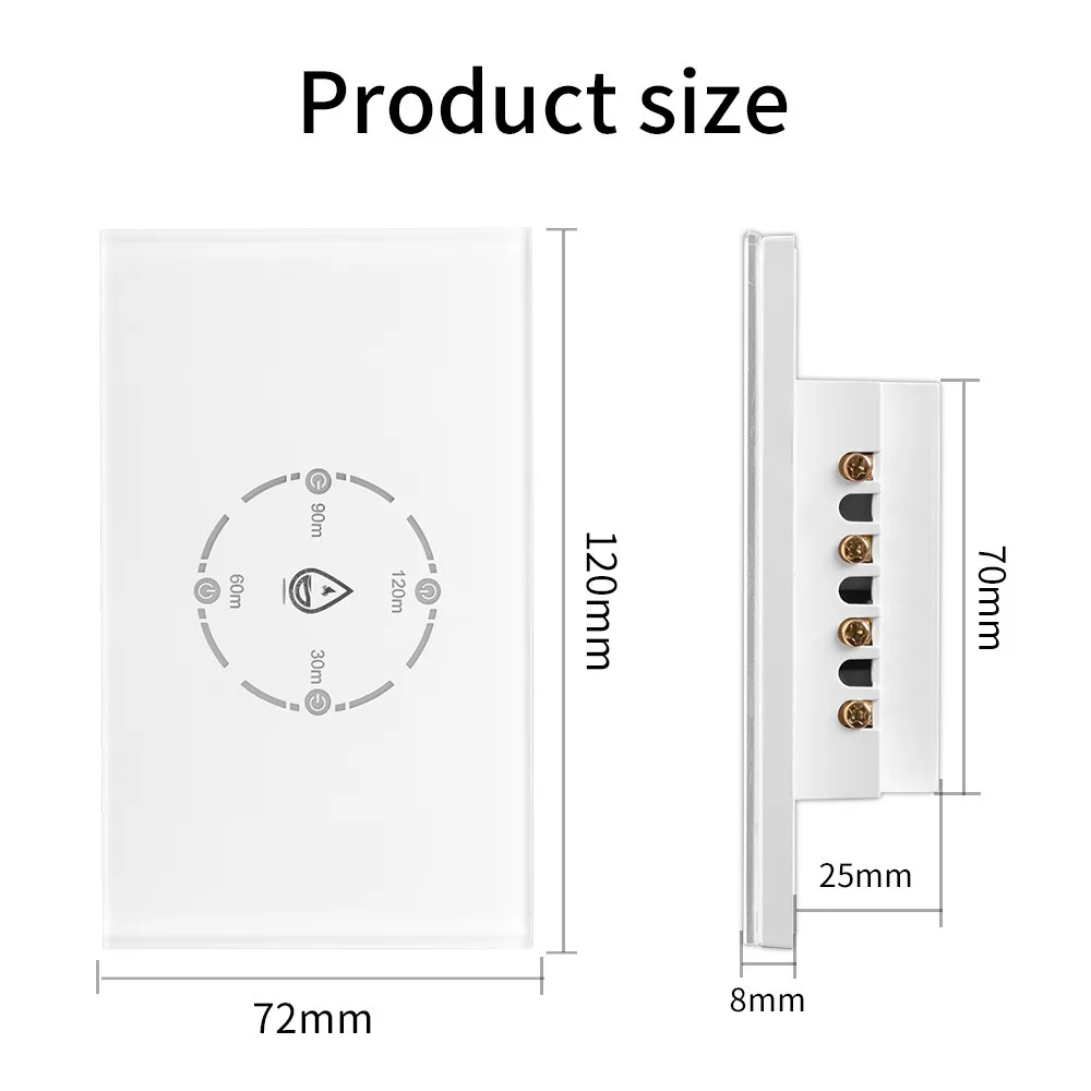 Water Heater Switch Tuya WiFi 20A Smart Magnetic Latching Relay 4400W 100-240VAC Touch Panel APP Voice Control Works with Alexa