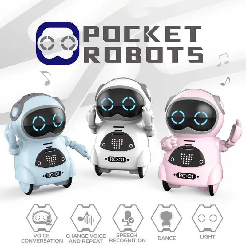 

Pocket Robot Talking Interactive Dialogue Voice Recognition Record Singing Dancing Telling Story Mini Robot Toy
