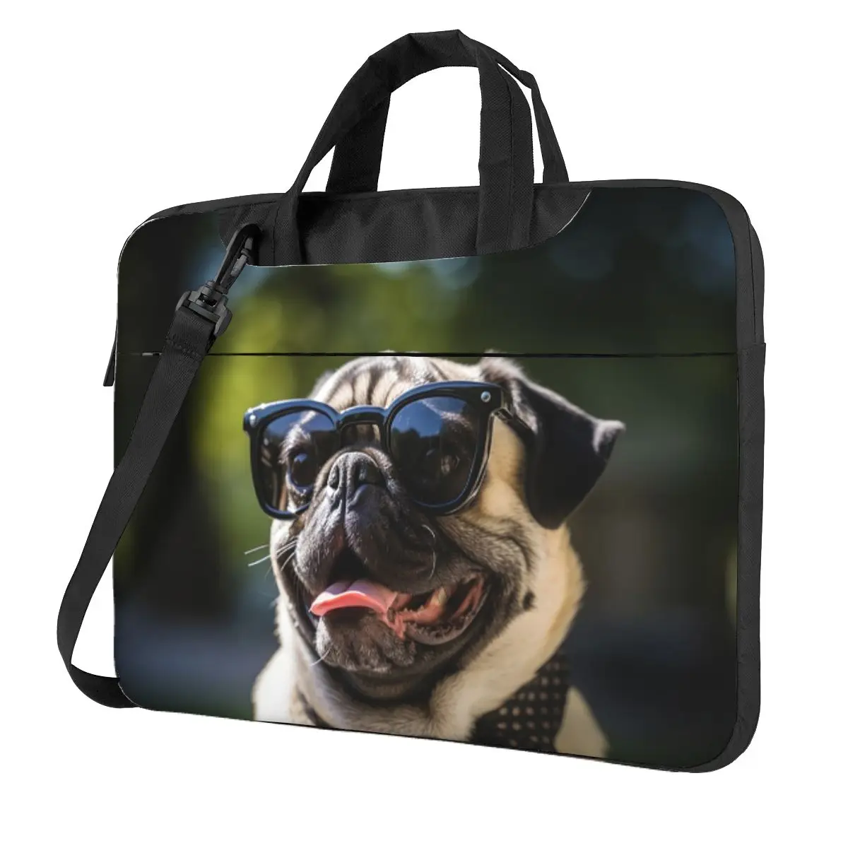 

Сумка для ноутбука Mr Pug через плечо, сумка для компьютера, устойчивая защитная сумка для ноутбука Macbook Pro Lenovo