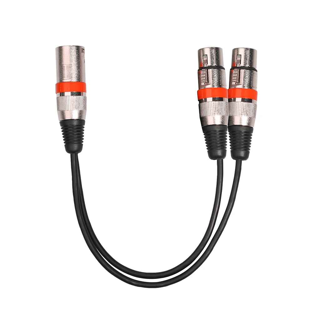 

3 Pcs Kanon Male and Female Rugged Microphone Cable Audio Extension XLR to Dual Speaker Adaptor Patch Professional