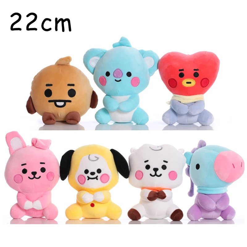 لطيف الحيوان الرسوم المتحركة الطفل قلادة أفخم المفاتيح اللعب Bangtan الصبي مجموعات Peluches الكرتون ظهره الديكور دمى الفتيات الهدايا #6