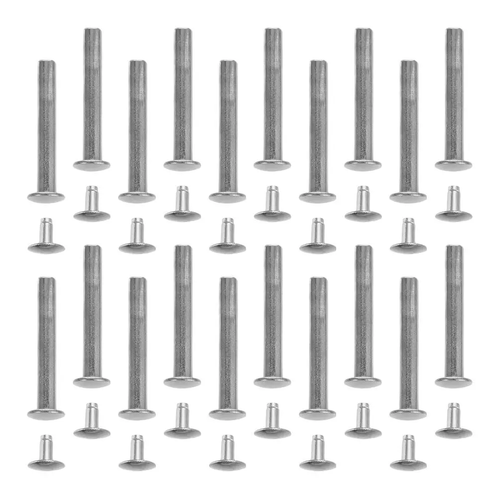 20Sets Hand Fan Rivet Kit Stainless Steel Folding Fan Axle Rivets and Nuts for Repair Assembly DIY Dance Flower Fans Accessories