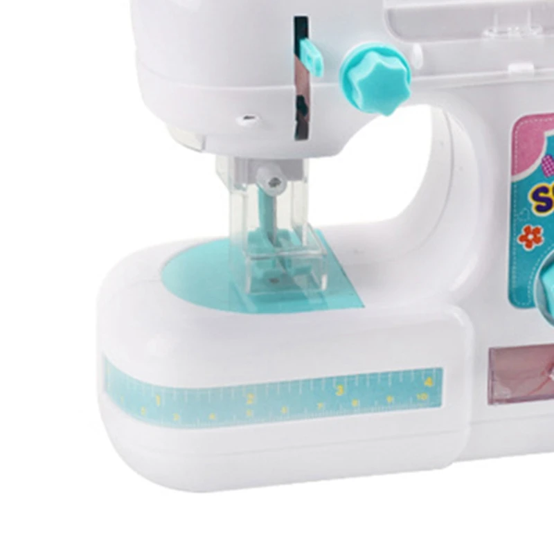 Mini máquina de costura infantil elétrica tamanho médio estilo costura kit artesanato brinquedos simulação brinquedo interessante para crianças