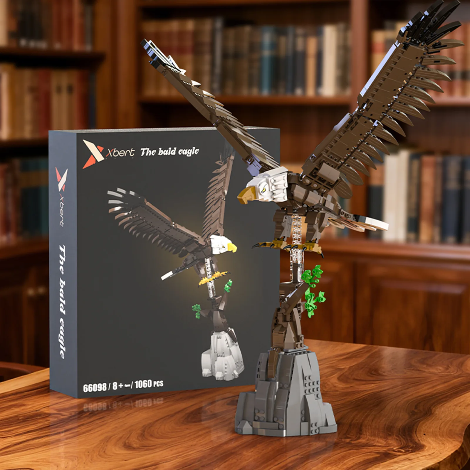 

1060PCS Raptor Eagle Model Building Blocks Kit Animal Series Assembled Desktop Ornaments Toy Kid Birthday Gift 66098