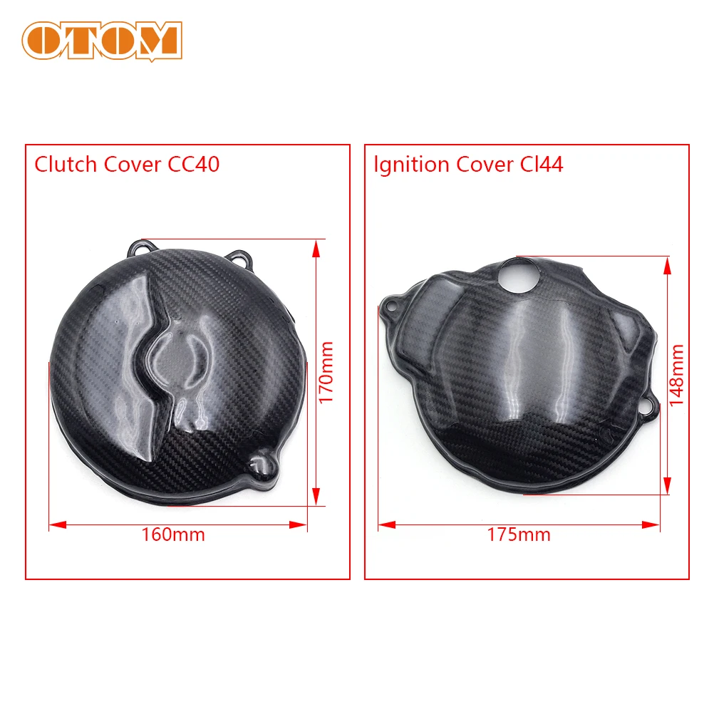 OTOM Motorcycle Clutch Cover-CC40/Ignition Cover-CI44 Carbon Fiber Magnetic Motor Guard Protector For YAMAHA XG250 XT250 Bikes