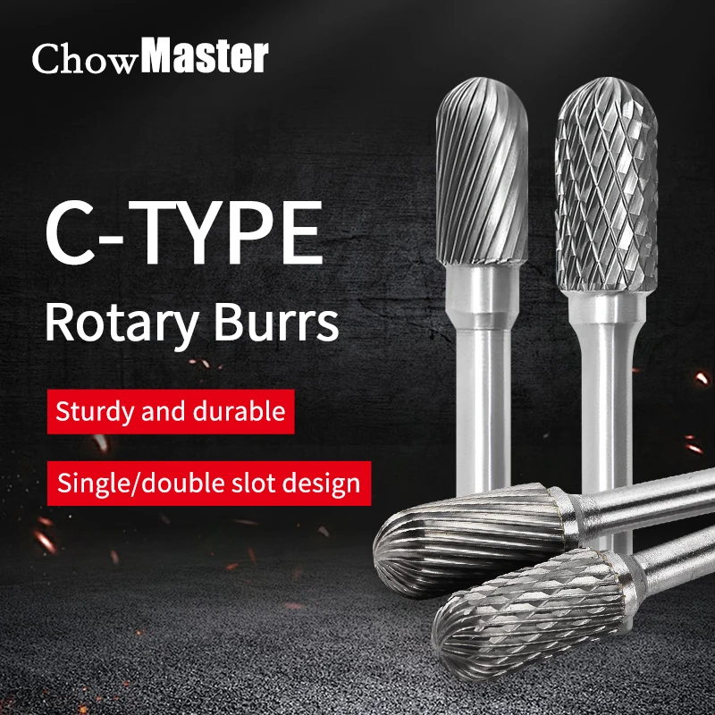 

Chowmaster одиночный двойной слот карбидный роторный напильник C CX Тип 6-16 мм Вольфрамовая сталь роторный напильник металлический шлифовальный