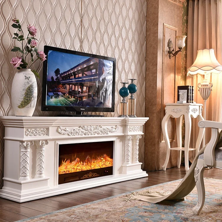 American Classic Home TV Cabinet With Electric Insert/ Wooden Fireplace