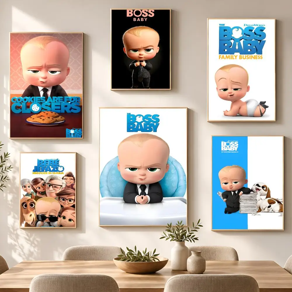 Movie Animated Comedy The Boss Baby Poster PP Self Adhesive Aesthetic Room Decor Bedroom Dorm Gaming Room Home Decoration Gift