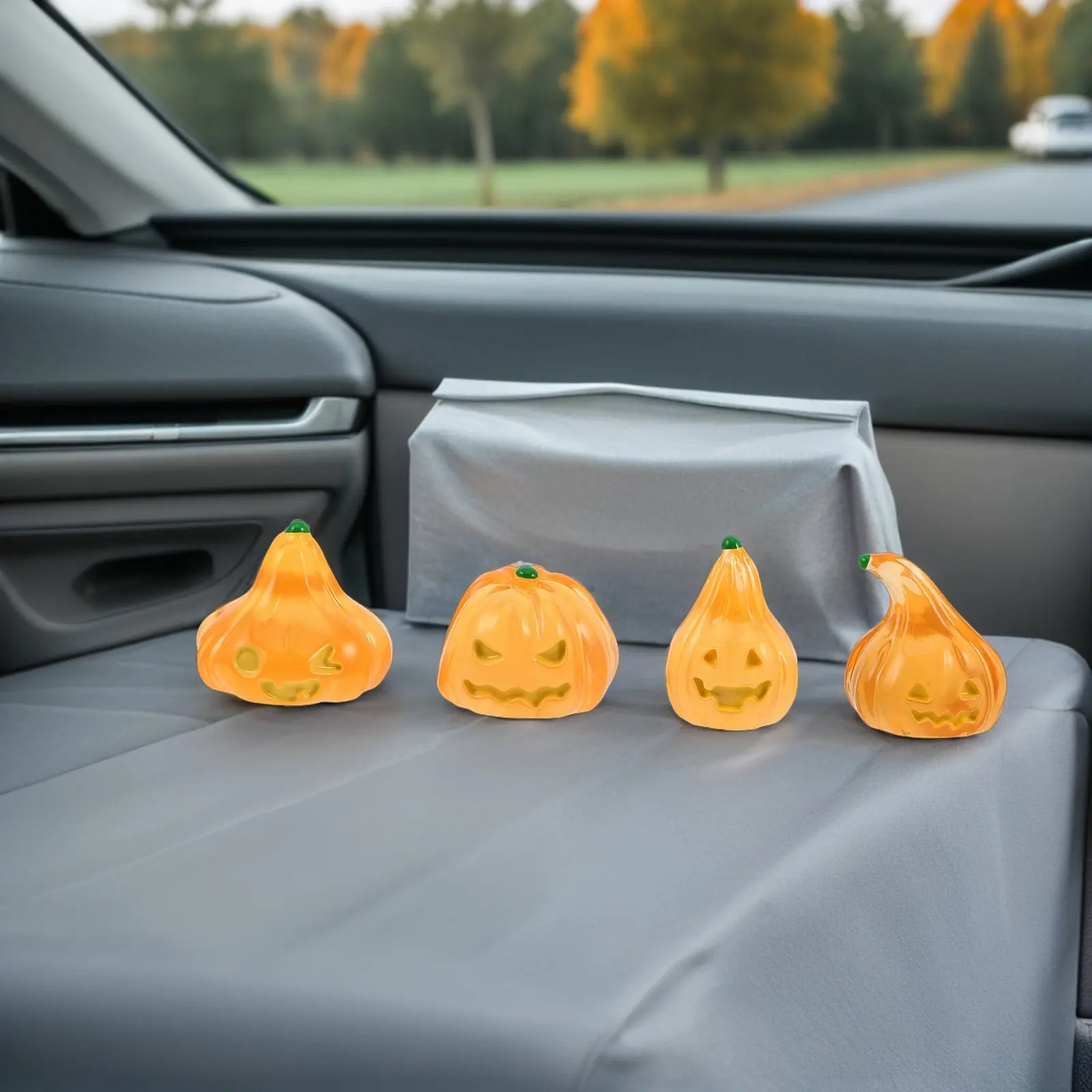 16Pcs Luminous Mini Pumpkins Glowing Halloween Ornaments for Tabletop Micro Landscape Fall Party Decoration Glow in The Dark