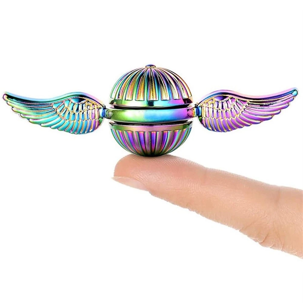 Antistress Hand Spinner, Bola de metal giratória, Golden Snitch Cupid Fidget Brinquedos, Angel Wings Hand Spinner