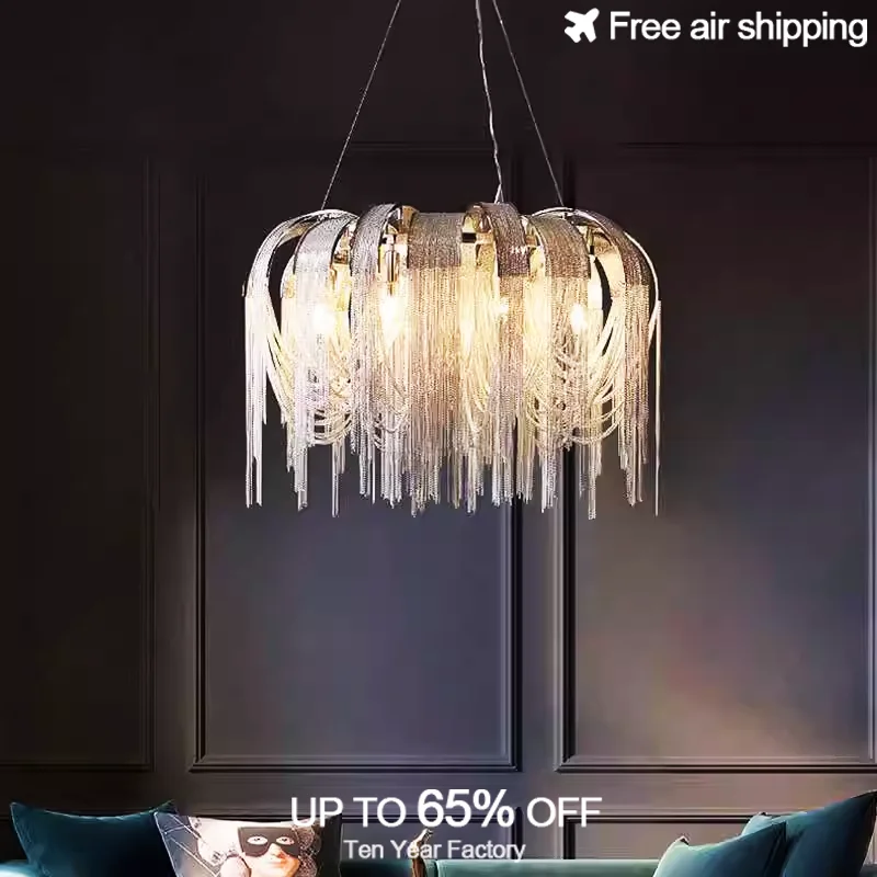 

E14 Luxury Gold Black Round Oval Crystal LED Chandelier Aesthetic Living Room Ceiling Lighting Decorative Light