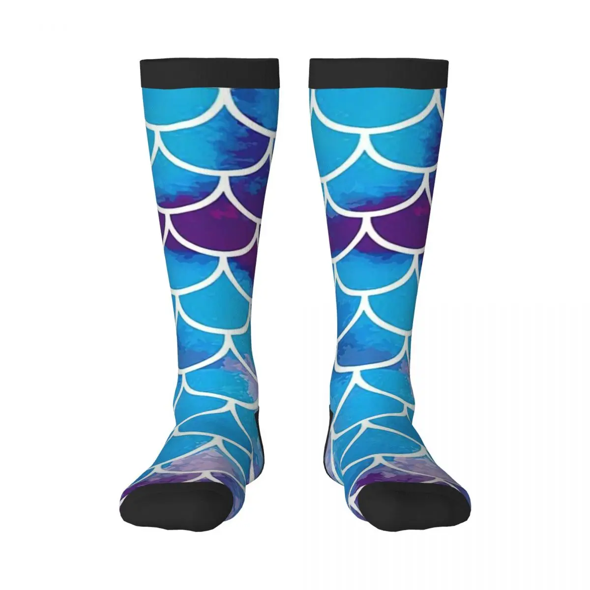 Mermaid Scale Unisex High Socks for Men Women Autumn Winter