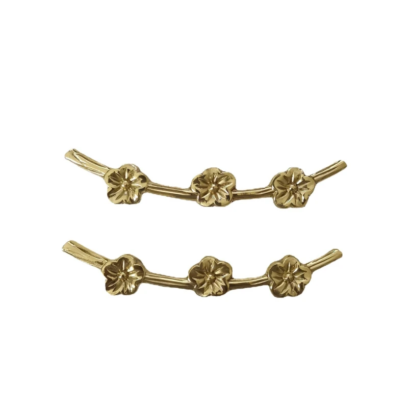 

Pure Brass Extra Long Retro Gold Plum Blossom Handmade Shoe Cabinet Door Handle Wardrobe Handle Furniture Handle Hardware