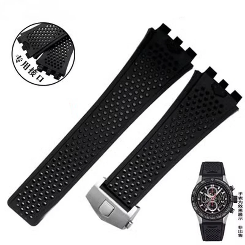 22mm Silicone Bracelet Suitable For TAG HEUER Carrera Series watch Strap Men's Concave Convex Interface Watchband