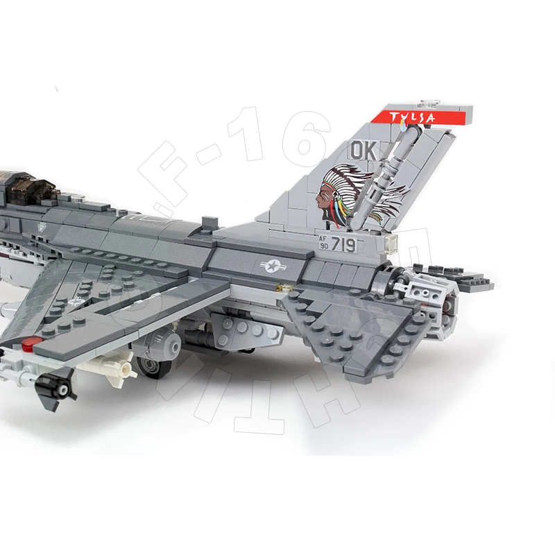 MOC Bouwstenen Multifunctionele F-16C Superioriteit Vechter Militaire Gevechtsvliegtuigen Technologie Assemblage Wapen Model Bakstenen Speelgoed