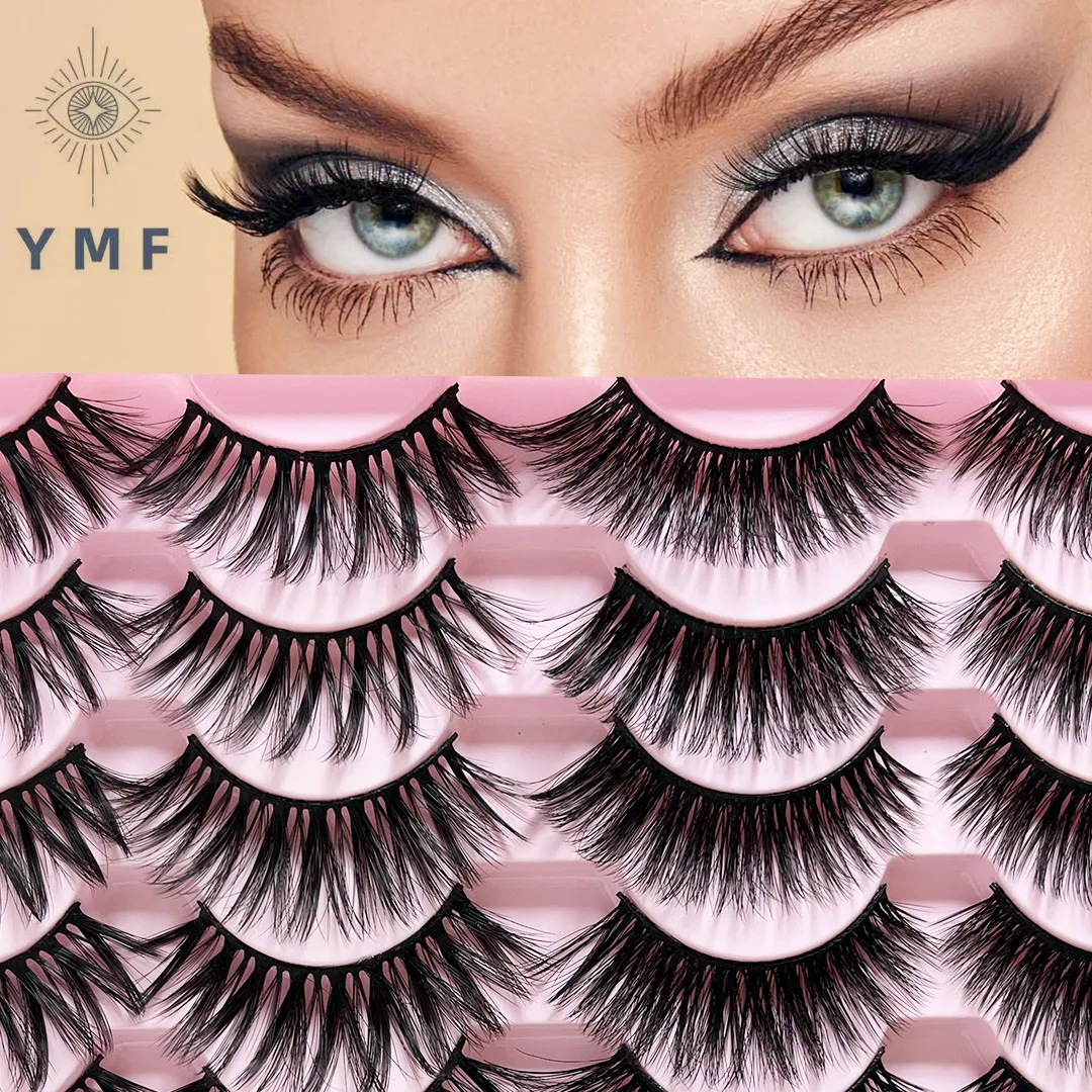 14 Pairs Thick Natural False Eyelashes Soft Fake Eyelash Wispy Makeup Faux Cils Maquiagem