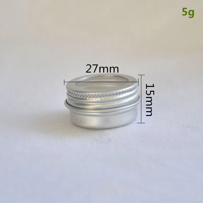 200pcs 5ml/0.17oz Metal Round Aluminum Tin Refillable Containers Jars with Clear Top Screw Lids for Cosmetic,Lip Balm