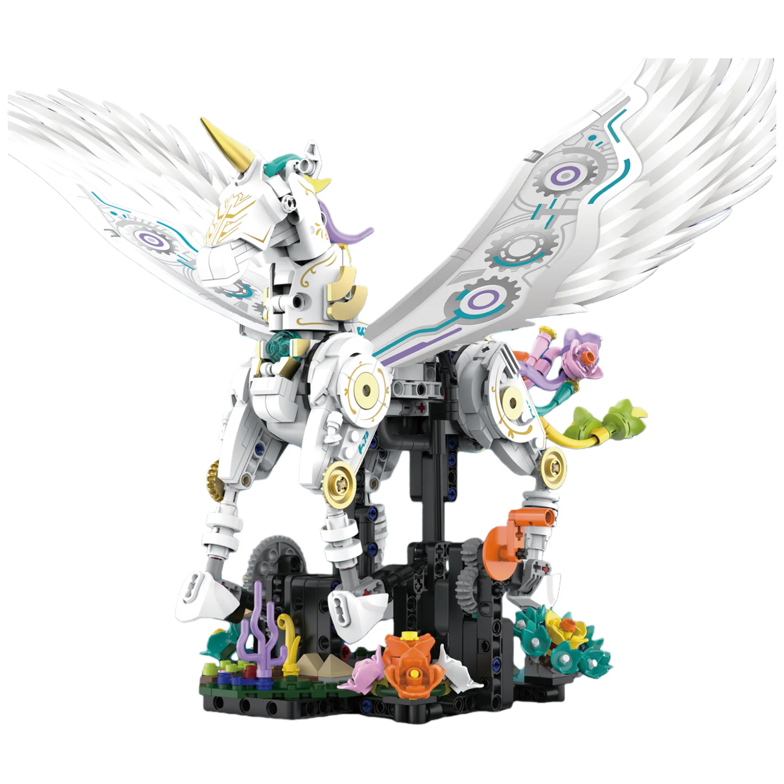 

817 шт. механическая модель единорога в сборе, игрушка для дома, креативный орнамент, строительные блоки для взрослых, подарок на Рождество и день рождения