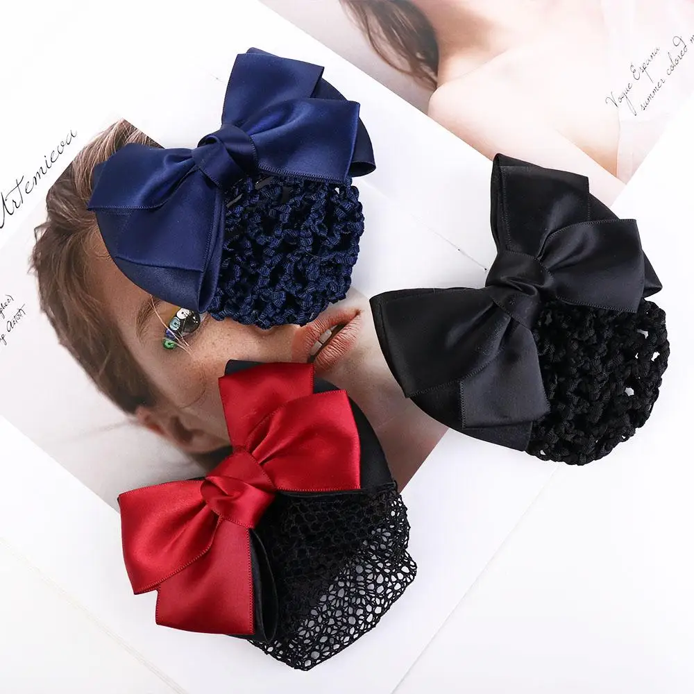 Meninas senhora do escritório grampo de cabelo acessórios para o cabelo net bun capa de cabelo feminino barrette net bun snood net bun crochê