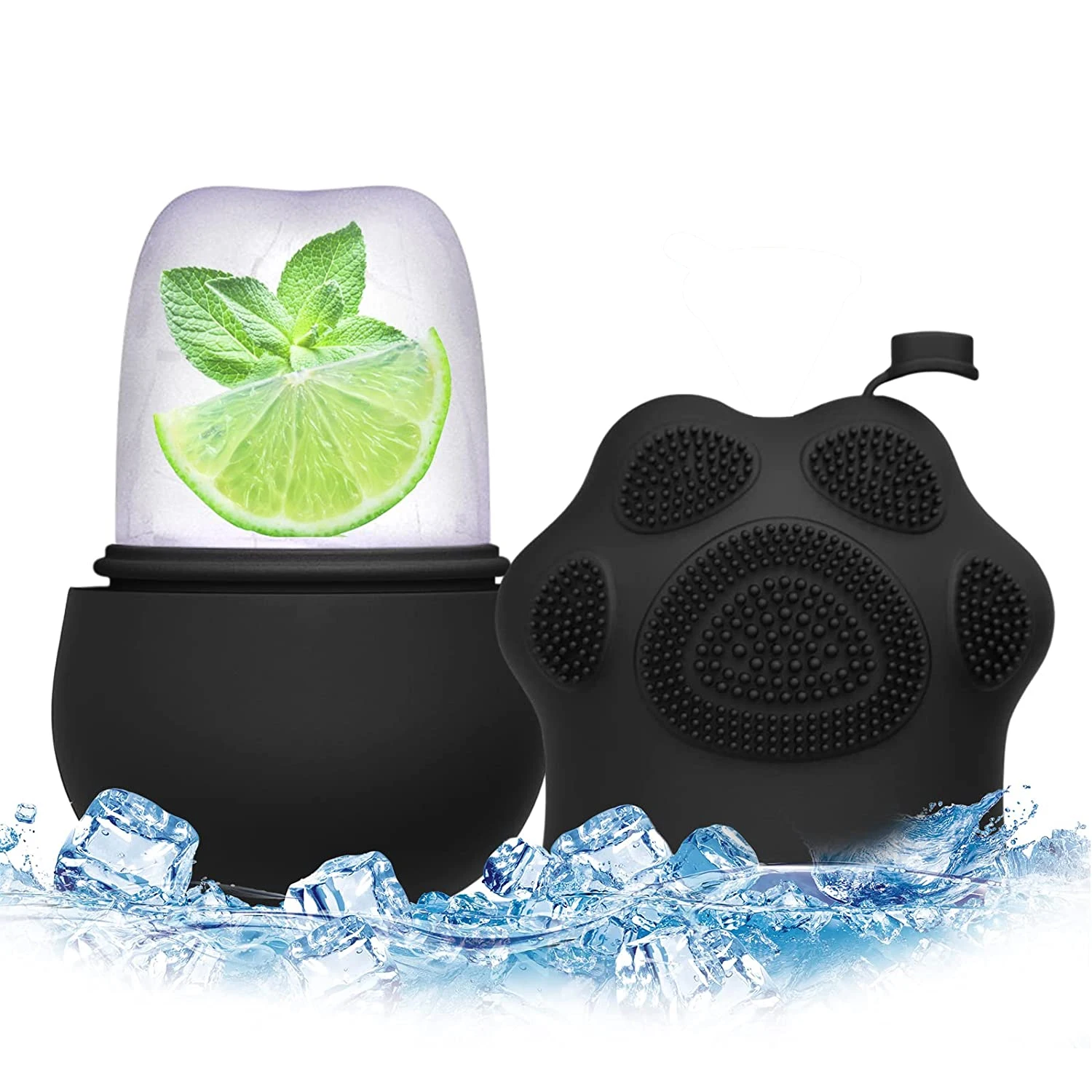 ลูกกลิ้งน้ำแข็งทำจากซิลิโคนสำหรับใบหน้าอุปกรณ์ดูแลผิวทำจากน้ำแข็งบนใบหน้าเครื่องนวดหน้าลดอาการบวมตาความงามของขวัญที่น่ารักสำหรับผู้หญิง