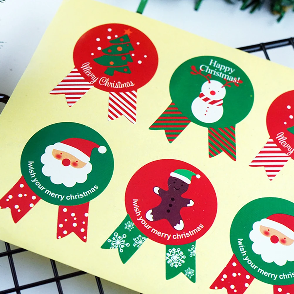 

50 Pcs Christmas Tags Stickers Gift Decorative for Kids Gifts Cartoon Label Paper